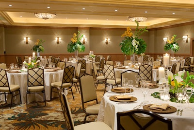 The Aqualea Grand Ballroom can seat 250 or host as many as 400 for a reception.