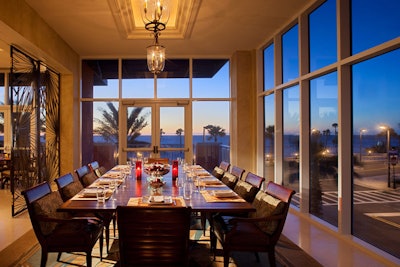 Shor's private dining room has floor-to-ceiling windows and can seat 16.