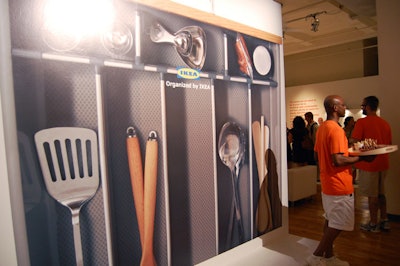 There was a photo backdrop designed to look as though the posing guests were inside a kitchen drawer.