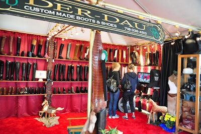 At the Lake Placid Horse Show, custom bootmaker Der-Dau's tent was like a souk's harem, with red carpet, brass railings, and upholstered furniture. So of course I bought a pair.