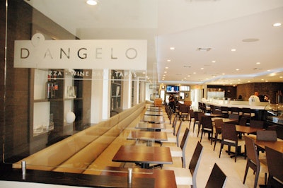 D'Angelo's dining room, which has counter seating along one wall, can accommodate 90.