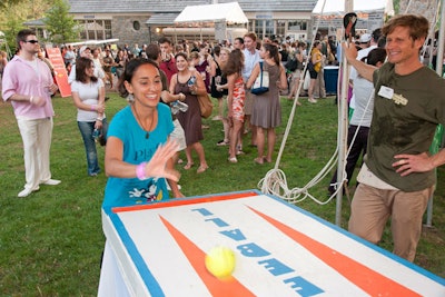 Attendees could try their luck at table games, like skee ball, for the chance to win zoo-related prizes.