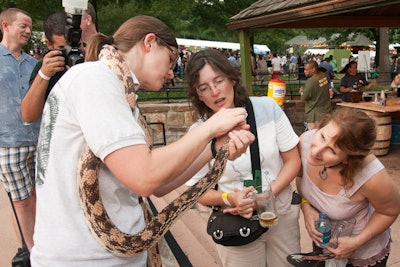 Brew Club ticket holders had the chance to get up close and personal with one of the Zoo's snakes.