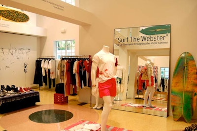 The Webster transformed the first floor of its boutique into a Surf the Webster pop-up shop with surf boards, surf and swim apparel, and quotes from South Beach surfers on the walls. The shop opened July 15 and will run through the end of summer.