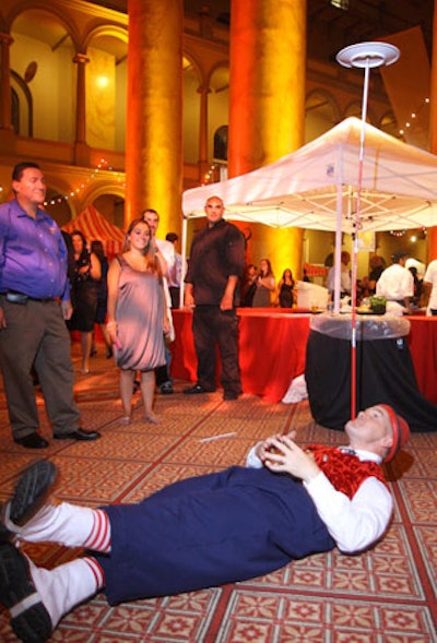 Circus performers were on hand to juggle and perform the occasional balancing act.