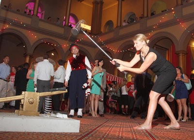Guests could try their hand at classic circus games like the hammer swing.