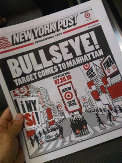 Target partnered with The New York Post and The Daily News to create special newspaper covers that announced the store's arrival. All the marketing tools, including the totes given as gift bags at the event, incorporated the work of illustrator Bill Brown.