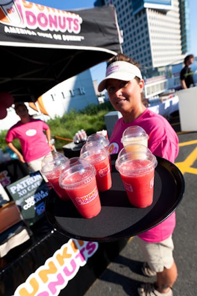 Dunkin Donuts helmed a small outdoor tent, serving Coolattas to the masses.