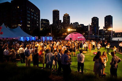 Peterson Party Center supplied a domed tent 30 feet in diameter; it was filled with sponsor logos and the Wall of Fame.