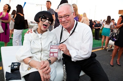 Boston style icon Marilyn Riseman (pictured, with a Best of Boston winner) attended the party.