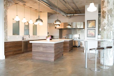 Sometimes used as a studio for culinary photography, Sky Loft has two commercial-style kitchens and has hosted chef competitions and benefits.
