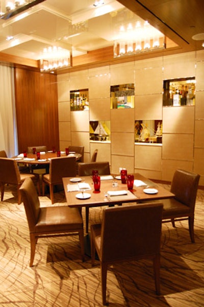 The private dining room can be broken into three smaller spaces.