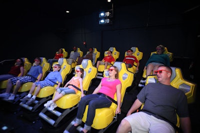 Groups of 12 can experience the 4-D theater's combined movie and special effects attractions.