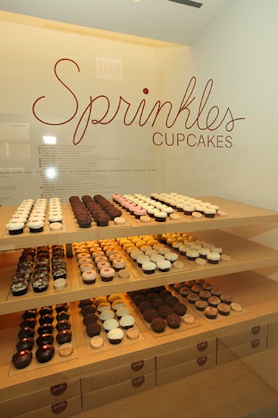 Inside the space, fresh cupcakes lined the counter.