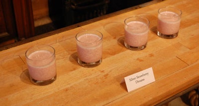 Guests had their choice of two kinds of fruit smoothies, as well as espresso drinks.