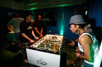 In New York, Relevent added a beer garden-style area out front, which included tables for foosball.