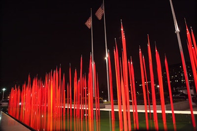 A sculpture outside of the Kennedy Center nodded to Target's red branding.