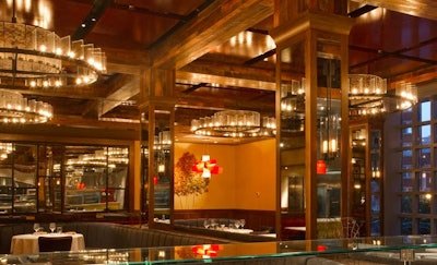 The second-floor dining room is a bit more formal than the others but serves the same menu.