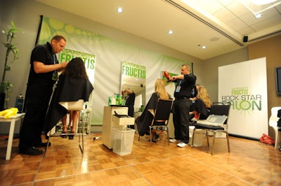 In the Garnier Fructis Rock Star Salon, stylists from Red 7 Salon provided complimentary cuts and blowouts.