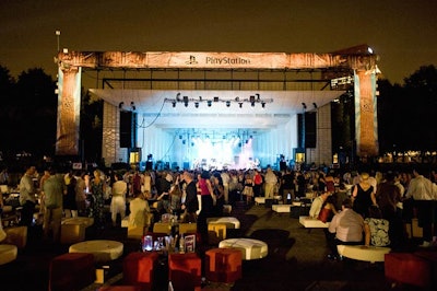 Lounge areas filled in the space in front of the Petrillo Band Shell, which became the PlayStation stage during Lollapalooza.