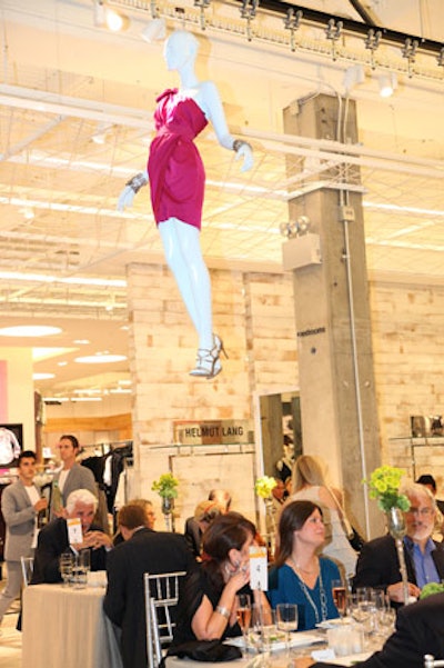 On August 4, Bloomingdale's underwrote a gala at the new Santa Monica location, hosted by chairman and C.E.O. Michael Gould to benefit the Cedars-Sinai Heart Institute Women's Heart Center. The store donated 100 percent of ticket proceeds and 10 percent of the evening's sales to the center. Mannequins floated on a track overhead in an automated fashion show during dinner.