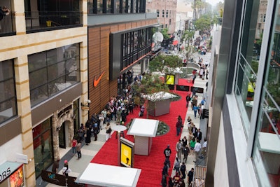 At the grand opening, a red carpet made from 100 percent post-consumer recycled materials stretched more than 200 feet. 'Because it's a luxury retail destination, we wanted to treat it with all the excitement that a Hollywood premiere would have,' Moller said. 'It was a good marriage of Hollywood glamour with Santa Monica's focus on being environmentally responsible.'