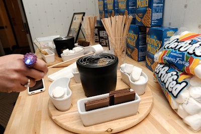 Attendees were encouraged to make s'mores at the Hershey and Kraft setup.