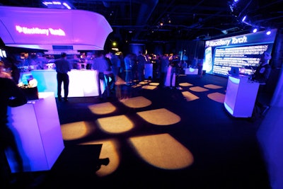 BlackBerry decorated a raw space at 5900 Wilshire Blvd. to launch its new Torch device.