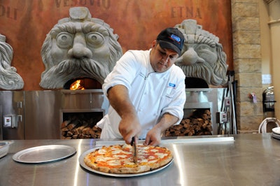 Via Napoli specializes in oven-baked pizzas cooked in its three wood-burning ovens.