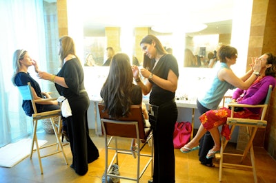 Celebrity makeup artist Sue Devitt's team provided complimentary makeup applications in the penthouse bathroom.