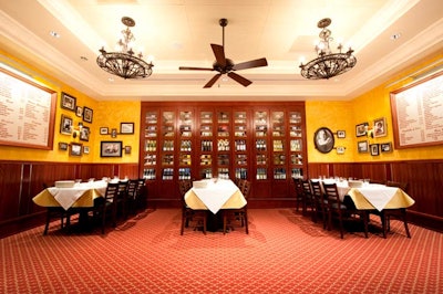 The Puccini Room is set up for family style dining and can seat 48 guests.