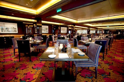 Cagney's Steakhouse seats 146 people and has ocean views through a wall of floor-to-ceiling windows.