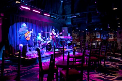 The walls of Fat Cats jazz lounge, which hosts nightly performances, are lined with photos and memorabilia of famous jazz musicians throughout history.