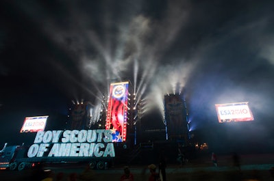 CorporateMagic used three LED screens for the outdoor production, the largest of which measured 20- by 60-feet.