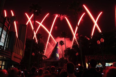 The night wrapped up with a 12-minute fireworks display to a soundtrack of the movies' songs.