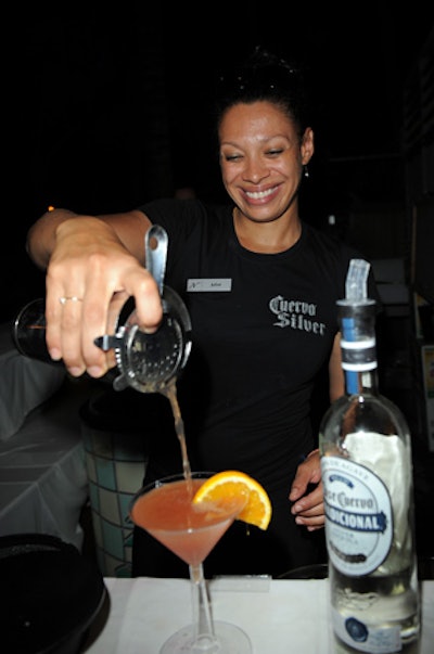 Bartenders prepared four theme drinks made with Jose Cuervo Silver, including the Blood Spatter Martini (pictured).