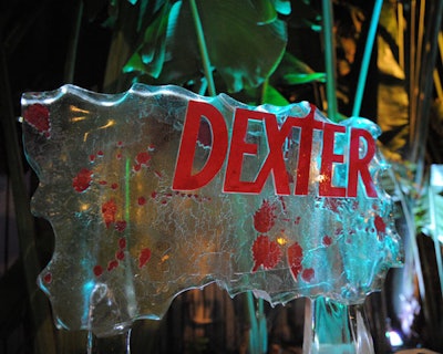 So Cool Events created an ice sculpture with the Dexter logo.