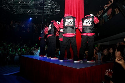 The Jabbawockeez took to the Haze stage and surrounding dance floor for a 1 a.m. performance.