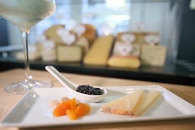 At Old Hickory Steakhouse, guests sampled Ossau-Iraty artisanal cheese and Honig Sauvignon Blanc.