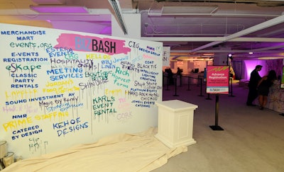 To play off of the 'Your event canvas is always changing' tagline of the expo, Heffernan Morgan erected a canvas wall near the entrance that attendees and exhibitors could sign using fabric markers.