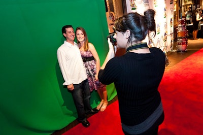 Guests posed for pictures on the red carpet before entering the party.