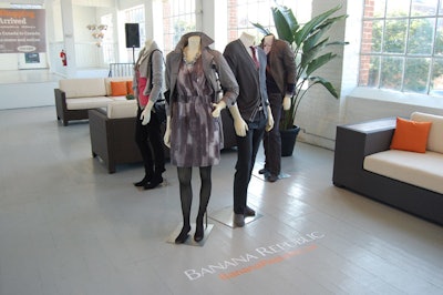 Product displays showcased new fall fashions from Banana Republic, Gap, and Old Navy.