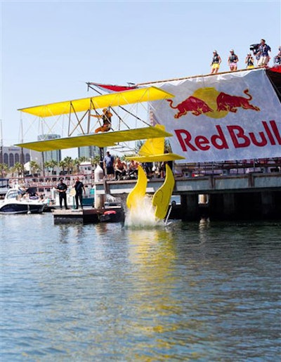 Red Bull logos decorated the 30-foot elevated ramp.