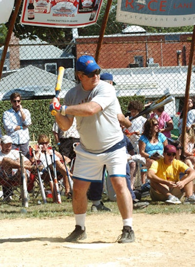 Alec Baldwin at the Artists vs. Writers charity softball game