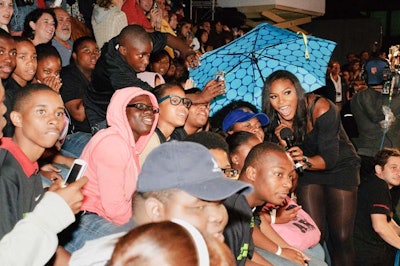 Sidelined from playing due to an injured foot, Serena Williams served as a courtside commentator.