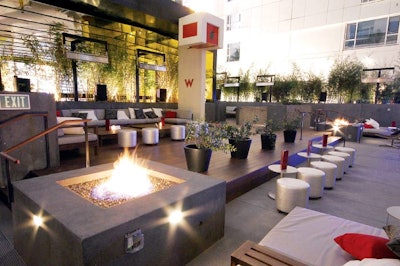 Station Hollywood, at the W Hollywood Hotel & Residences, is a bilevel outdoor bar and lounge.