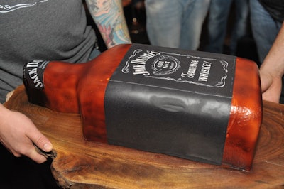 The team at Jack Daniel's called on Media Profile to plan a 160th birthday party at the Drake Hotel that included a cake designed to look like a Jack Daniel's whiskey bottle.