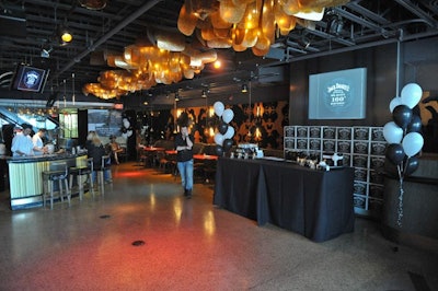 Cases of Jack Daniel's provided a backdrop to a tasting station set up for the V.I.P. birthday party at the Drake Hotel.