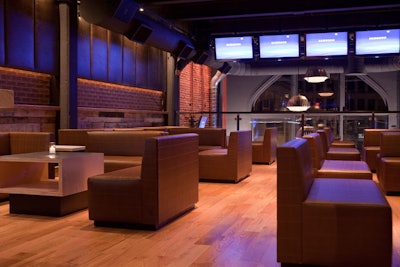 The second floor lounge can host events for 150 people and includes a private bar and lounge-style seating.