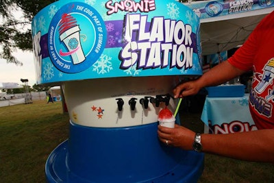 At a snow cone station, guests could choose their own syrups—and return to add flavor as many times as they liked.